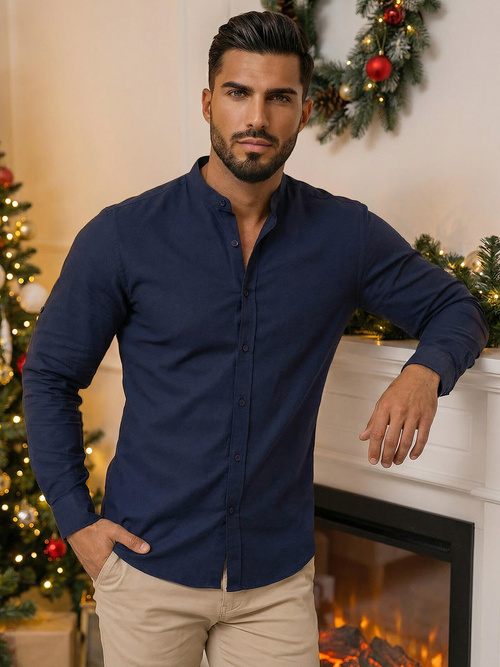 Koszula męska granatowa OZONEE O/V69Z