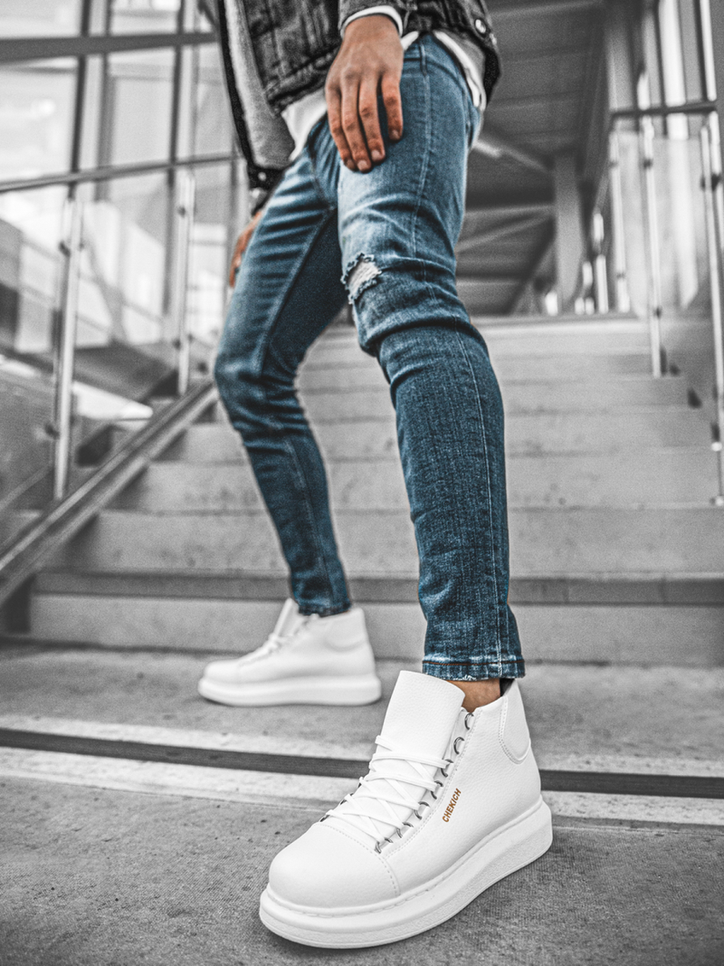 Sneakersy wysokie białe OZONEE CH/258