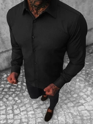 Класична сорочка чоловіча Чорна OZONEE MECH/2122Z