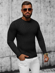 Sweter męski czarny OZONEE O/ZZ190126