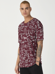 T-Shirt męski z nadrukiem bordowy OZONEE MR/21533