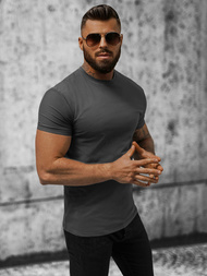 T-shirt męski slim fit grafitowy OZONEE NB/MT3001