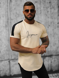 T-Shirt męski beżowy OZONEE O/P1180