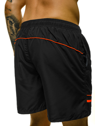 Spodenki kąpielowe męskie czarno-pomarańczowe OZONEE O/YW07007/1/48