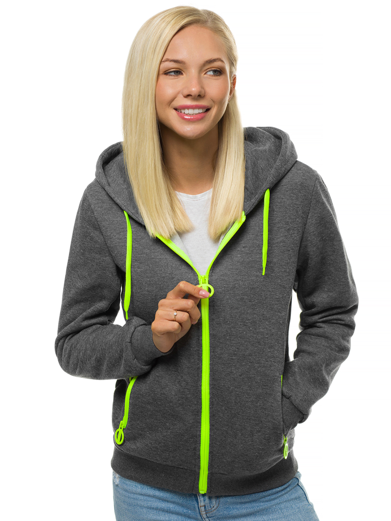 Bluza rozpinana damska grafitowa OZONEE JS/KSW3010