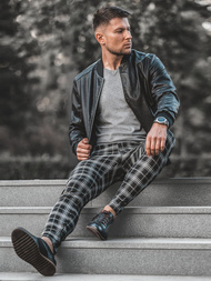 Spodnie męskie chino materiałowe czarne OZONEE DJ/5507