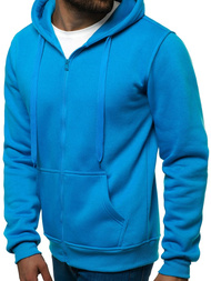 Bluza męska z kapturem rozpinana jasno-niebieska OZONEE JS/2008