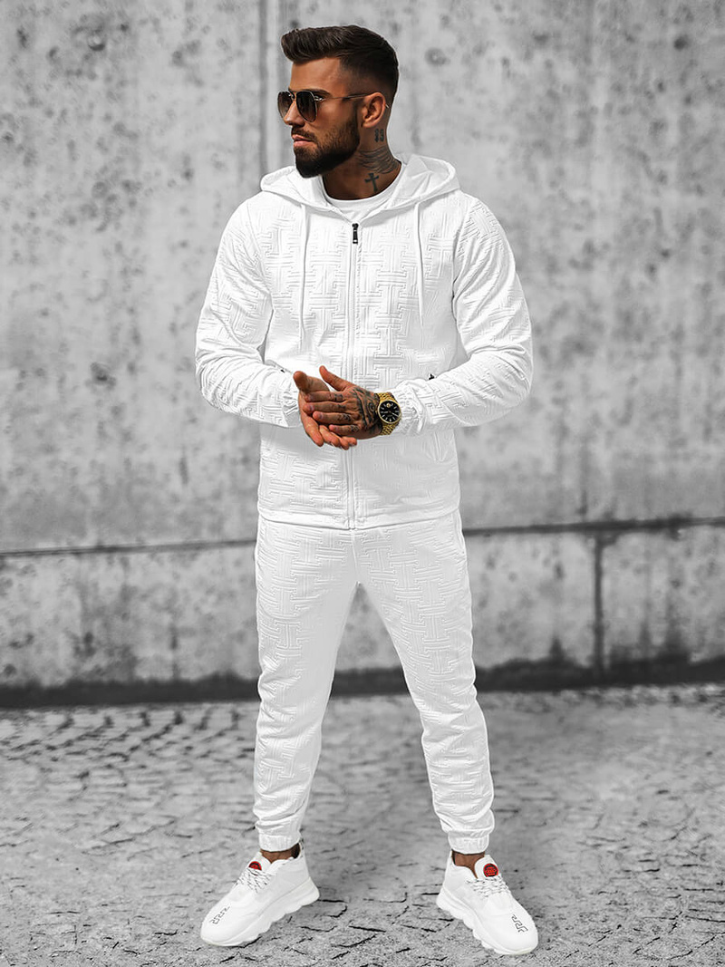 Komplet dresowy męski biały OZONEE O/3A162