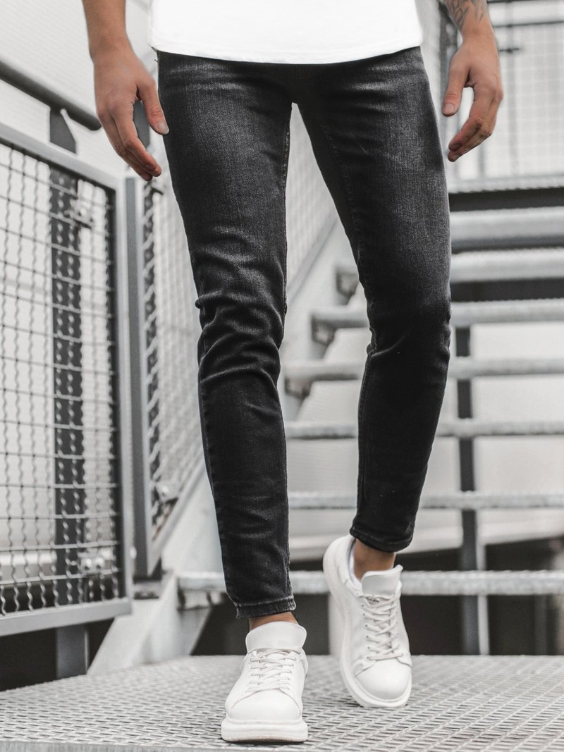 Spodnie męskie jeans czarne OZONEE O/4371/4