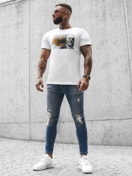 T-Shirt męski biały OZONEE O/BL2260Z