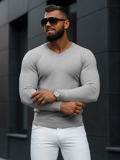 Sweter męski szary OZONEE NB/MMB601/2Z