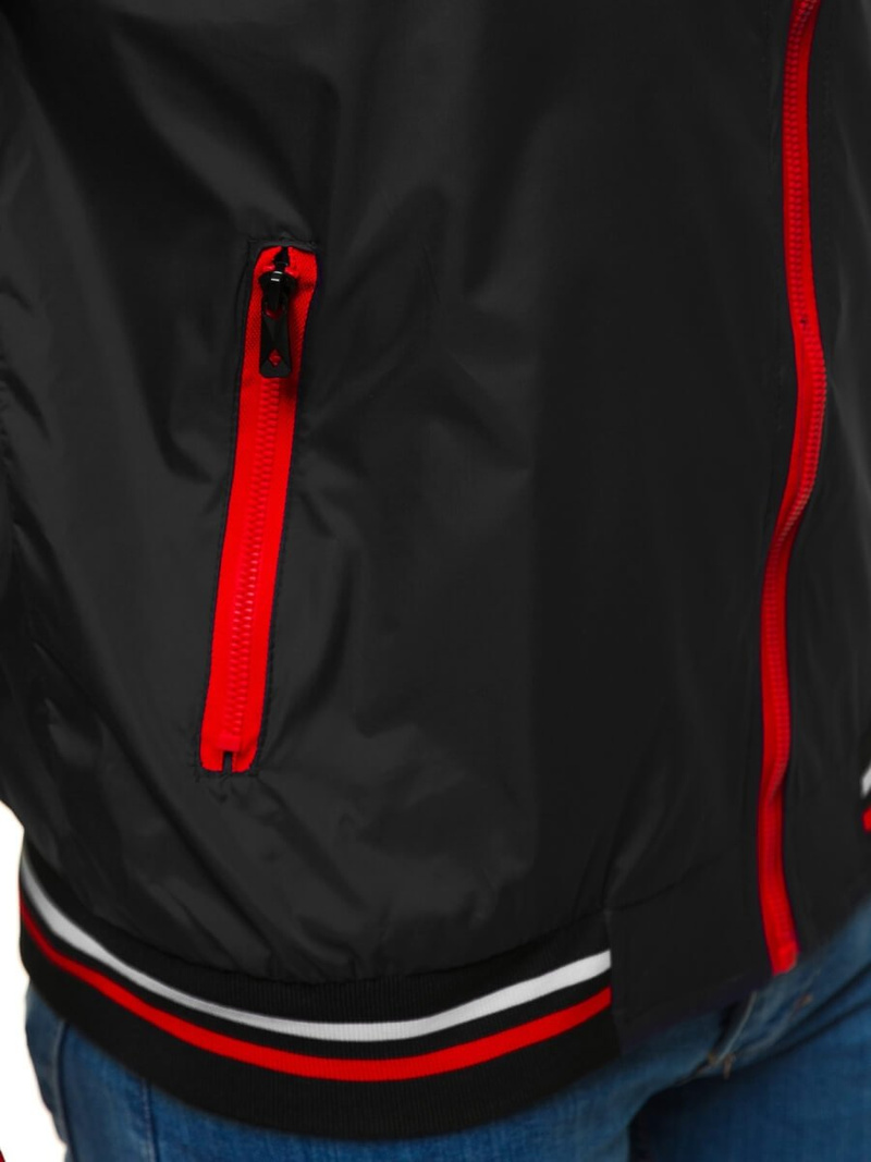 Kurtka przejściowa męska bomberka czarna OZONEE JS/M10289