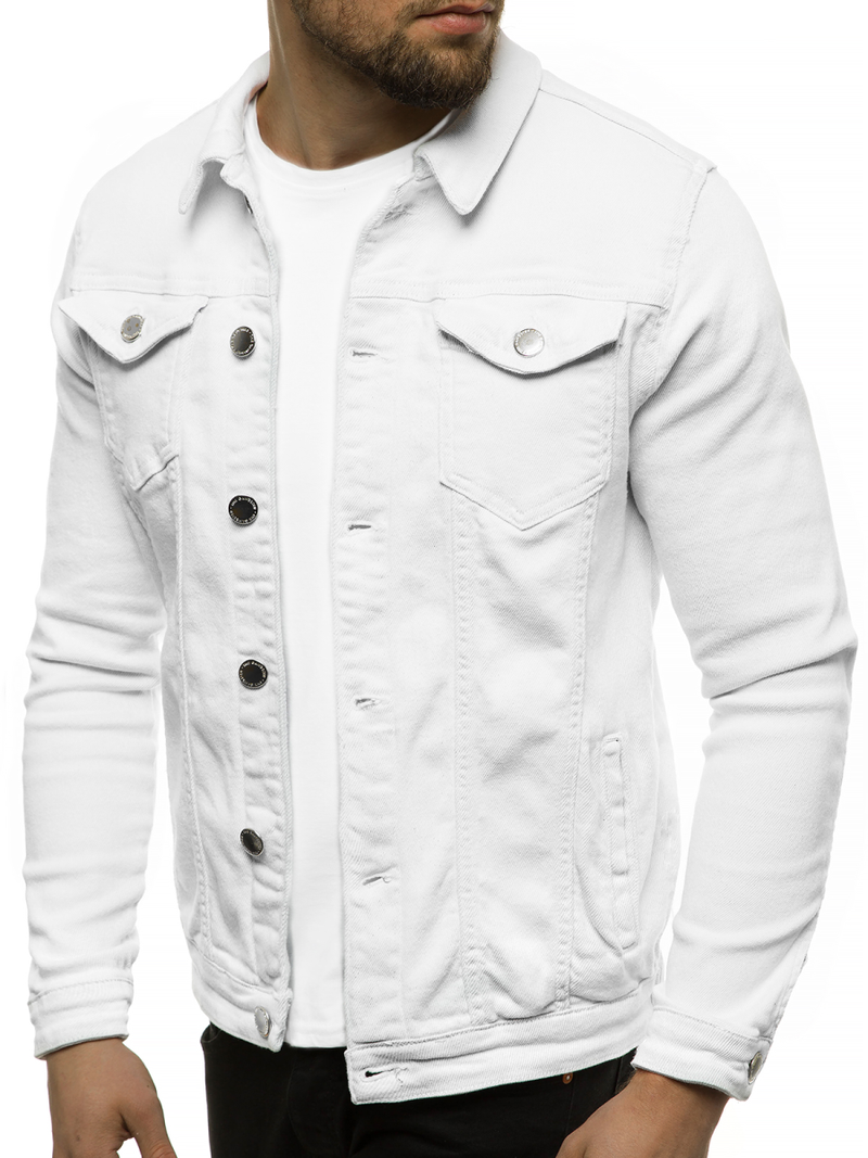 Kurtka jeans męska biała OZONEE G/620