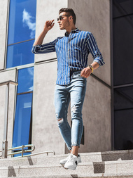 Сорочка чоловіча Синя OZONEE R/1494