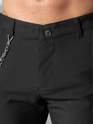 Spodnie męskie chino materiałowe czarne OZONEE DJ/3300Z