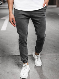 Spodnie jeansowe joggery męskie czarne OZONEE DJ/5820