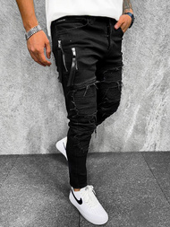 Spodnie jeansowe męskie czarne OZONEE O/B6443