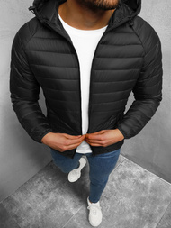 Kurtka przejściowa męska pikowana czarna OZONEE JS/HM112/1