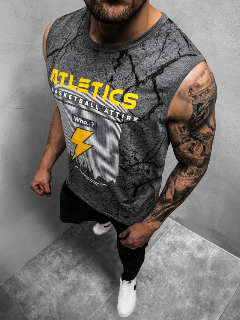 Футболка чоловіча графіт OZONEE JS/SS11028Z