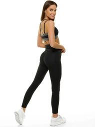 Biustonosz sportowy damski stanik treningowy czarno-grafitowy OZONEE JS/WX1092