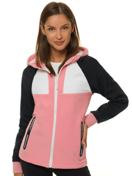 Kurtka softshell damska z kapturem jasnoróżowa OZONEE JS/HD184/25