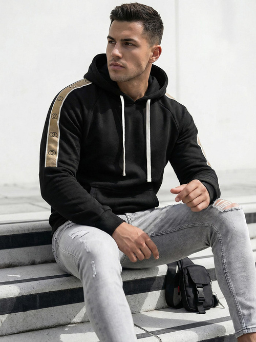 Bluza z kapturem męska czarna OZONEE JS/8B1730/3Z