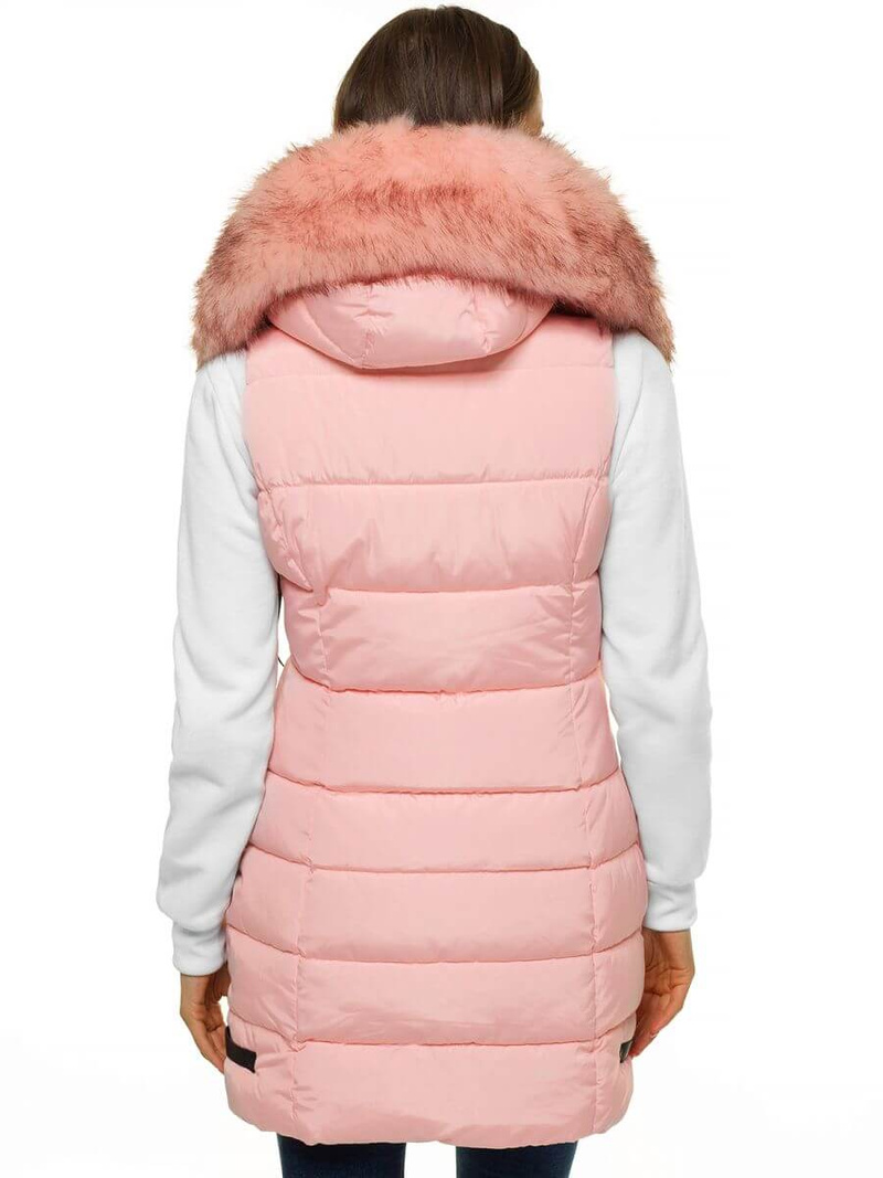 Стьобаний жіночий жилет світло -рожевий OZONEE O/M205/58