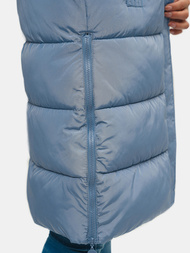 Kamizelka damska długa pikowana z kapturem jasno-niebieska OZONEE O/H909/101