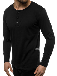 Longsleeve męski czarny OZONEE O/1114 
