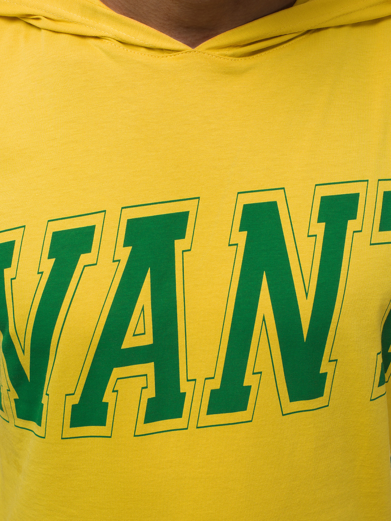 T-Shirt z kapturem męski żółty OZONEE B/60042Z