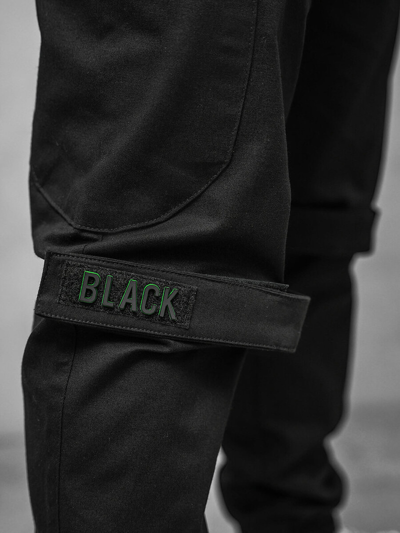 Spodnie męskie chino joggery czarne OZONEE O/G3014Z