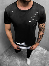 T-Shirt męski czarno-biały OZONEE O/1115Z