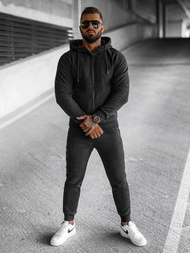 Komplet dresowy męski ocieplany czarny OZONEE O/3A150Z