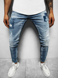 Spodnie jeansowe męskie niebieskie OZONEE B/20203077