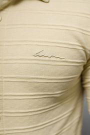 Bluza męska z kołnierzykiem beżowa OZONEE O/TB2271