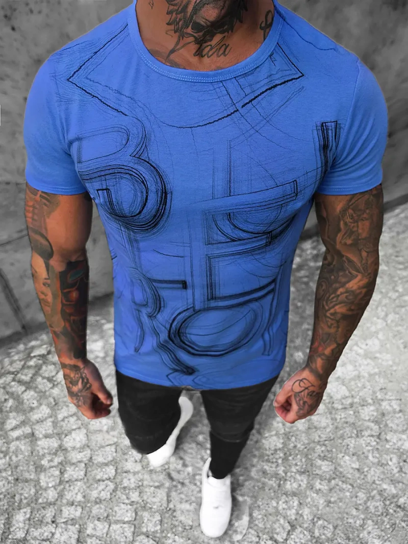 Футболка чоловіча cиня OZONEE O/T132/17