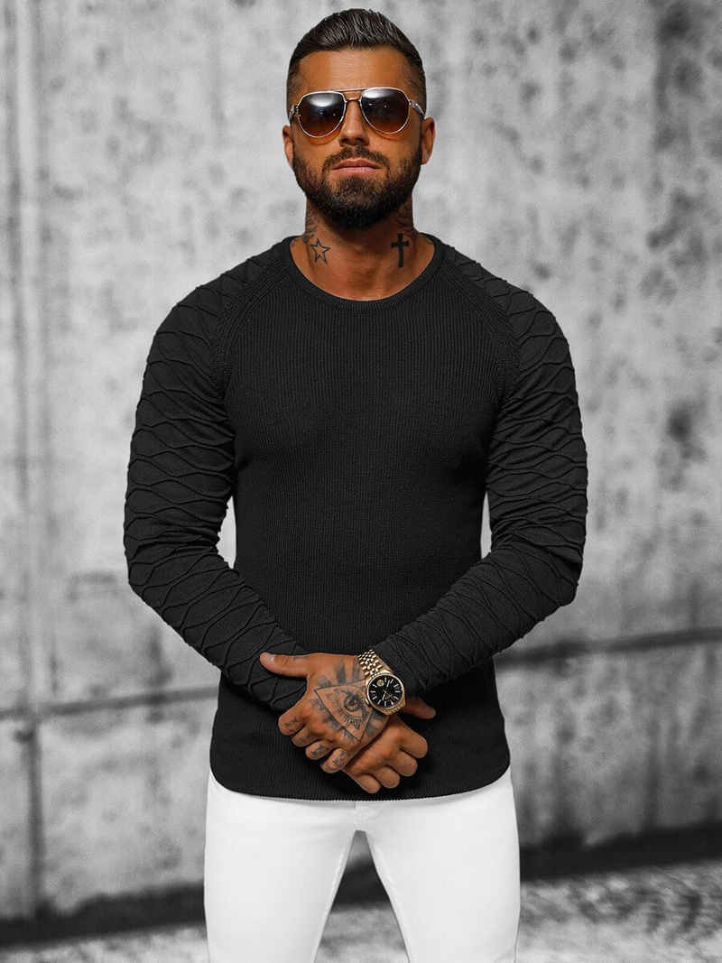 Светр чоловічій чорний OZONEE L/2486Z