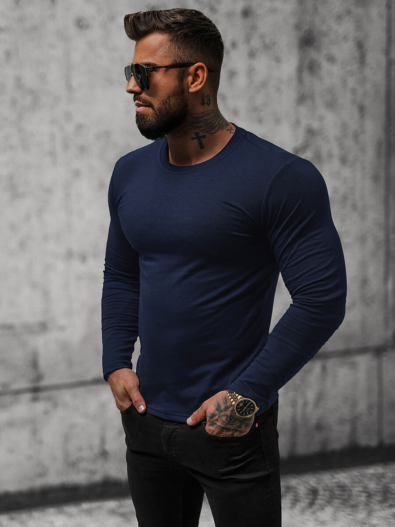 Longsleeve męski granatowy OZONEE O/B260