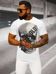 T-shirt męski slim fit biały OZONEE NB/MT3038Z