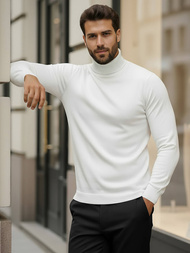 Sweter męski golf biały OZONEE V/V24504