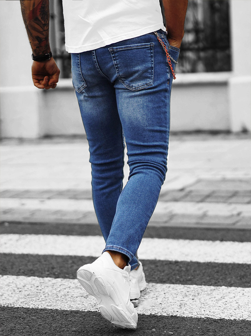 Spodnie jeansowe męskie niebieskie OZONEE O/JR49