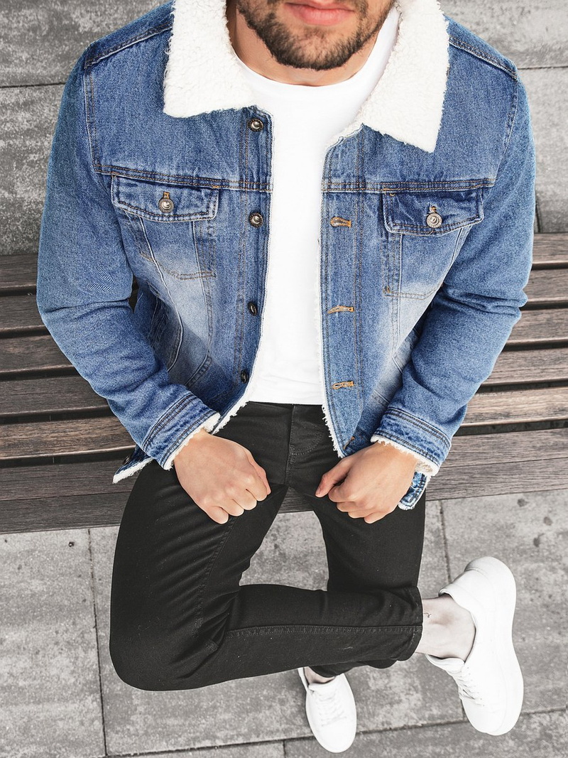 Kurtka męska jeans niebieska OZONEE JB/JP1153Z