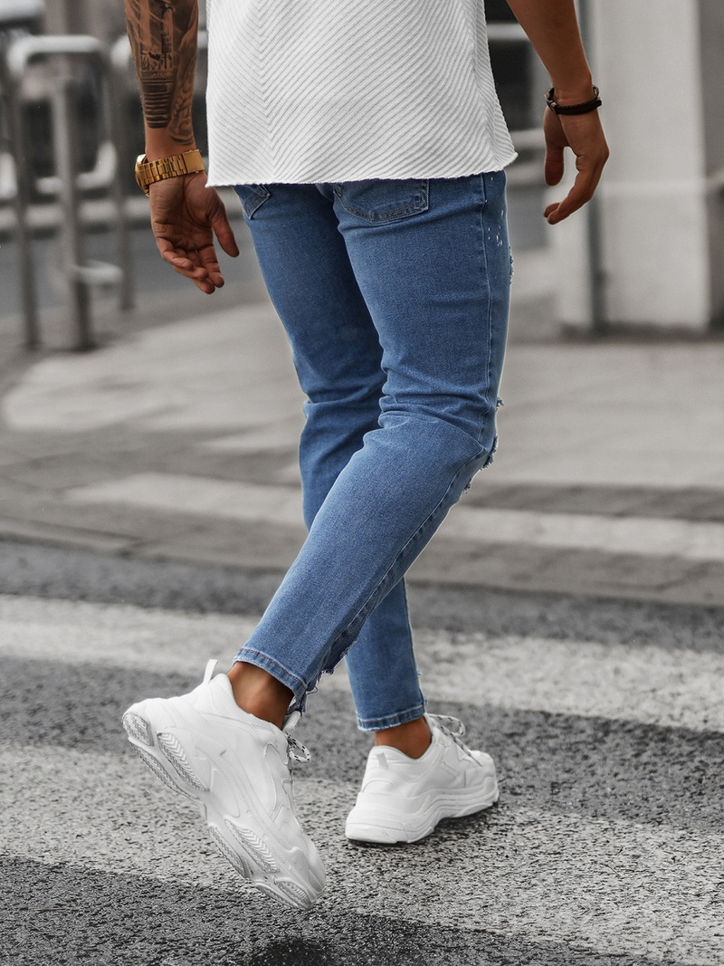 Spodnie jeansowe męskie niebieskie OZONEE O/WE1014Z