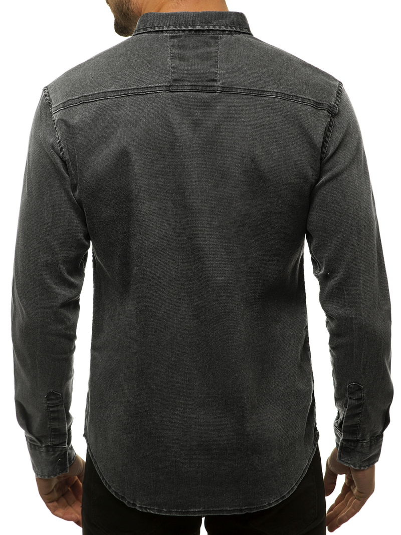 Сорочка чоловіча Чорна OZONEE O/3444