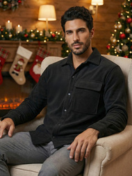 Класична сорочка чоловіча чорна OZONEE O/GOM23040Z