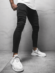 Spodnie jeansowe męskie czarne OZONEE O/621