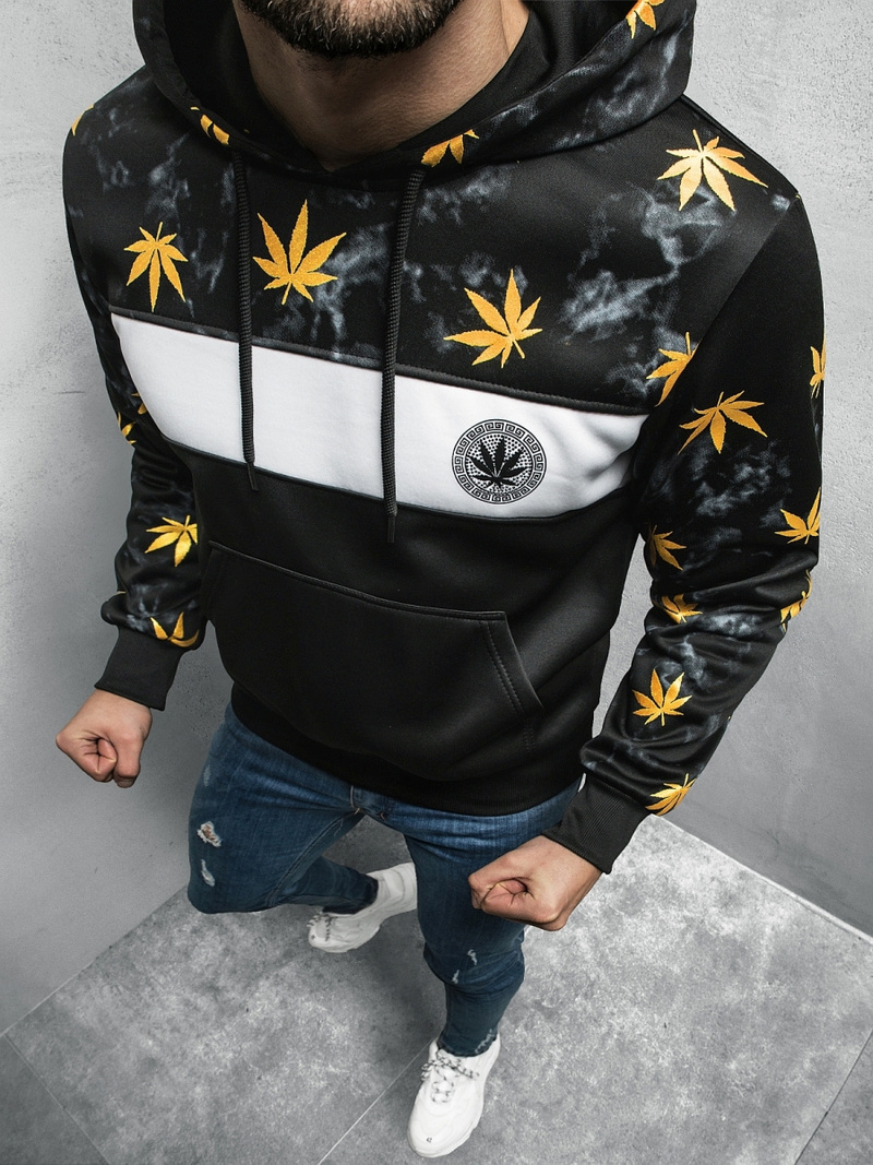 Bluza z kapturem męska czarna OZONEE O/HM523