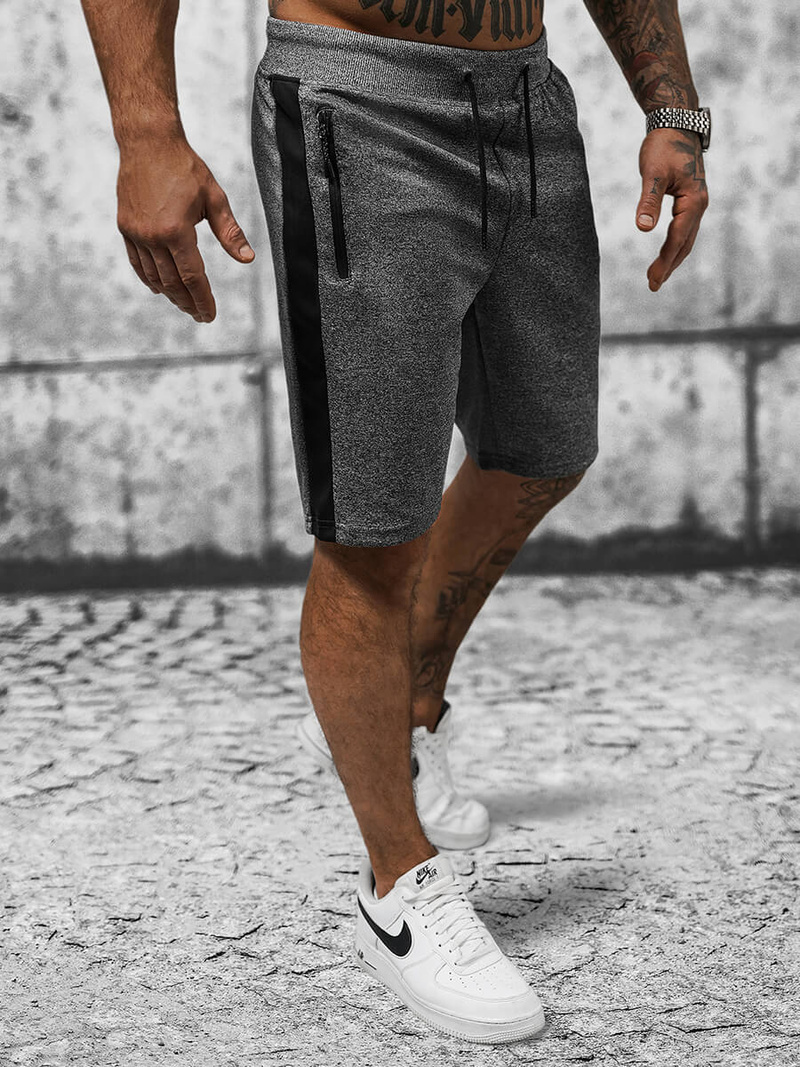 Spodenki dresowe męskie grafitowe OZONEE JS/8K281