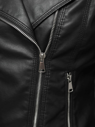 Kurtka skórzana damska ramoneska czarna OZONEE JS/11Z8037Z