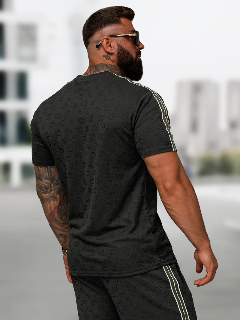 Чоловічий короткий спортивний костюм чорний OZONEE O/QQ1608AB